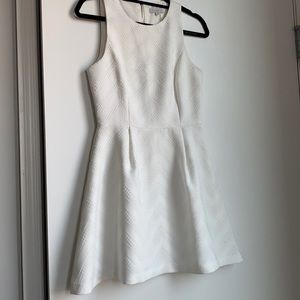 White A line dress with chevron detail